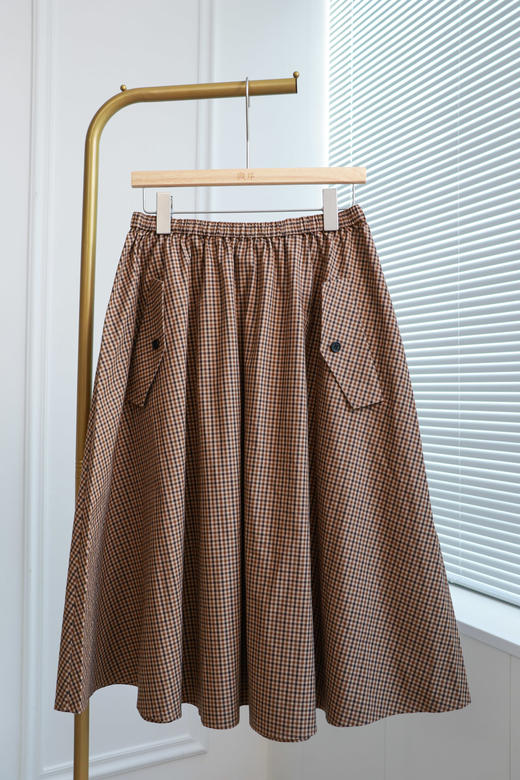 复古奇遇|文艺贴袋格子裙 商品图5