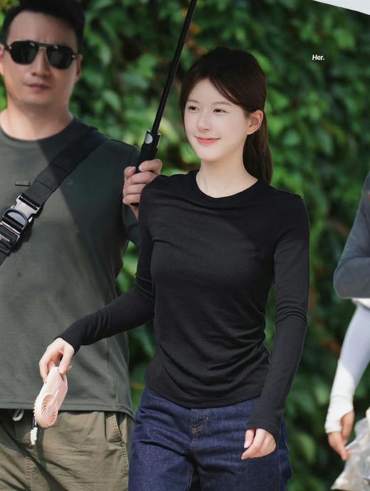 【老钱风80S羊毛天丝长袖T恤】多色可选~80S绵羊毛➕兰精天丝纤维面料，超级柔软亲肤WD 商品图1