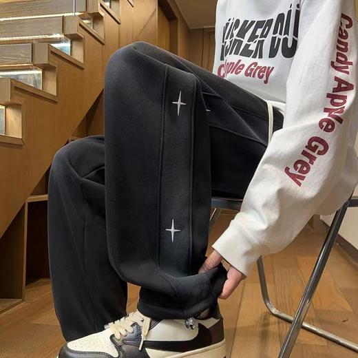 F031433春秋新款情侣侧边十字架串形水洗卫裤运动休闲运动拖地裤 商品图7