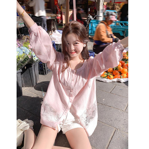 <曾小咸推荐>甜美风宽松休闲衬衫女夏季 商品图1