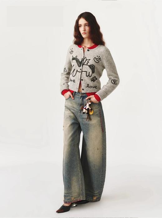 【马年限定款刺绣针织开衫】童趣小马图案+宽松的版型设计，轻松打造随性慵懒的时髦感，无标发货WD 商品图4