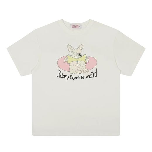 F031407卡通小狗看书印花圆领二次元减龄少女感短袖T恤 商品图1