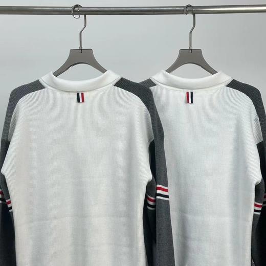 F031455四杠拼色舒适亲肤立挺有型情侣针织开衫外套 商品图3