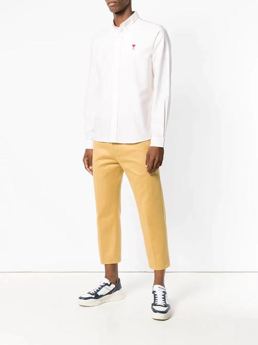 F031402小爱心纯色牛津布棉质扣角领男女同款休闲衬衫 商品图9