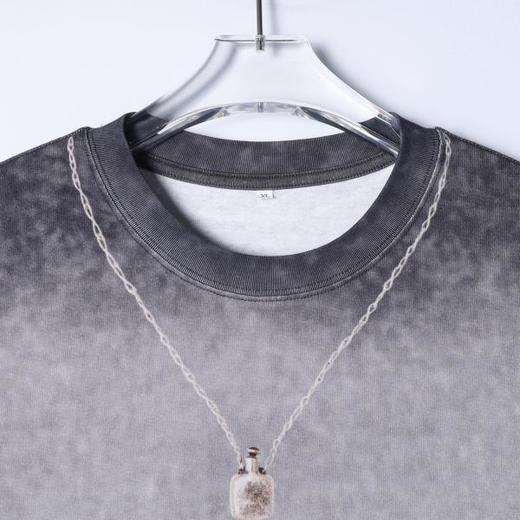 2201SDSA男装2026新款高贵轻奢美式简约扎染渐变项链印花圆领短袖T恤 商品图3