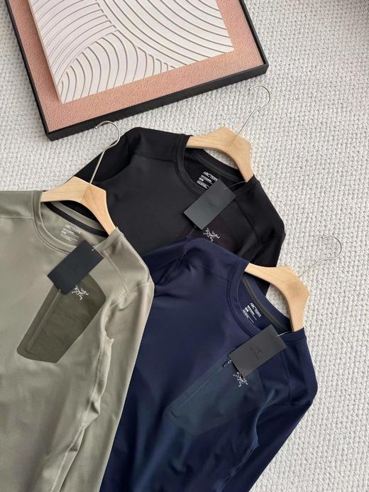 F031498春季新品三色袖标男士休闲长袖T上衣打底衫 商品图1