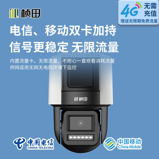桢田AOV-太阳能微功耗超黑光警戒4G球机/4.2寸/4MP/4mm/对讲/太阳能GNT-GT7485-AOV 商品图2
