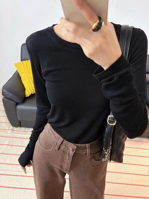 【老钱风80S羊毛天丝长袖T恤】多色可选~80S绵羊毛➕兰精天丝纤维面料，超级柔软亲肤WD 商品图5