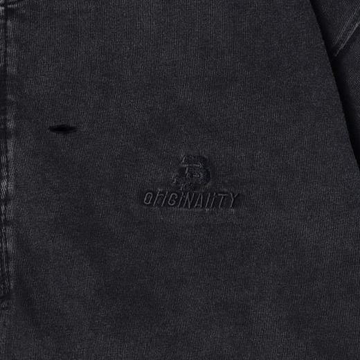 20358SDSA男装2026新款高贵轻奢复古做旧割破半拉链立领短袖T恤百搭潮 商品图3