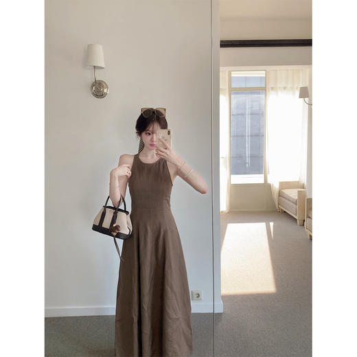 金蘑菇菇  素调美人 BC亚麻裙 / 呼吸感气质收腰亚麻长裙 商品图4