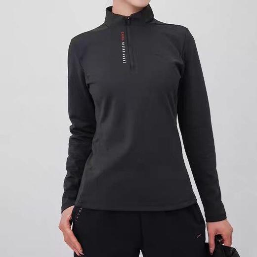 安踏2025女款半拉链休闲长袖T恤跑步打底薄款上衣162547401RN 商品图1