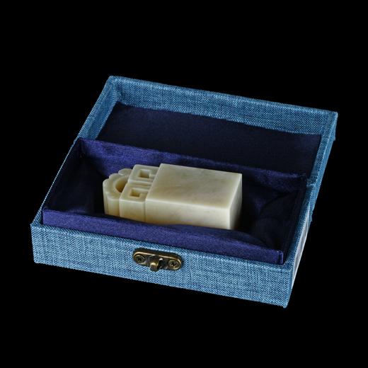 孤品17934老挝石如意博古钮藕粉冻姓名章落款章2.8*2.8*6.4cm 商品图5