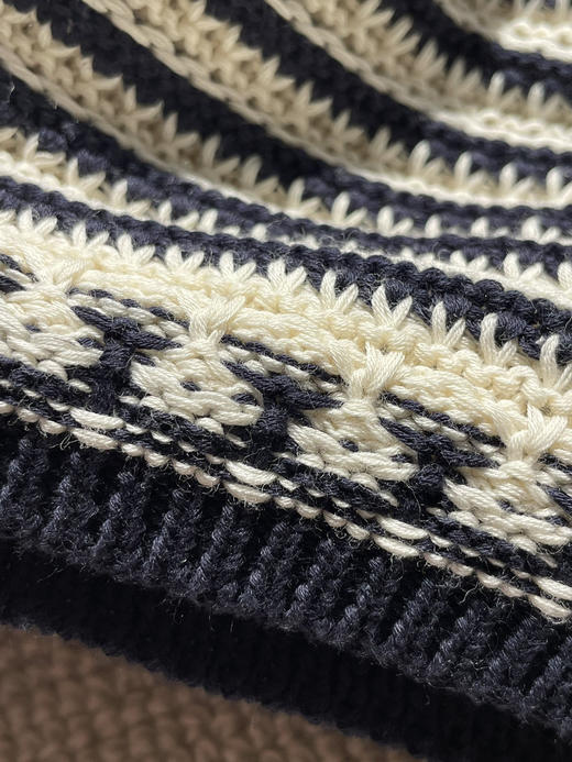 314-10 渠道圆正 雕 26ss经典海军蓝条纹开衫 商品图13