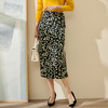 剩S/L 米思阳碎花半身裙秋季新款开叉高腰直筒裙气质复古中长裙2055 商品缩略图1
