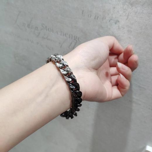 F031422黑银拼色古巴手链简约设计精钢白金限定老花手链 商品图6