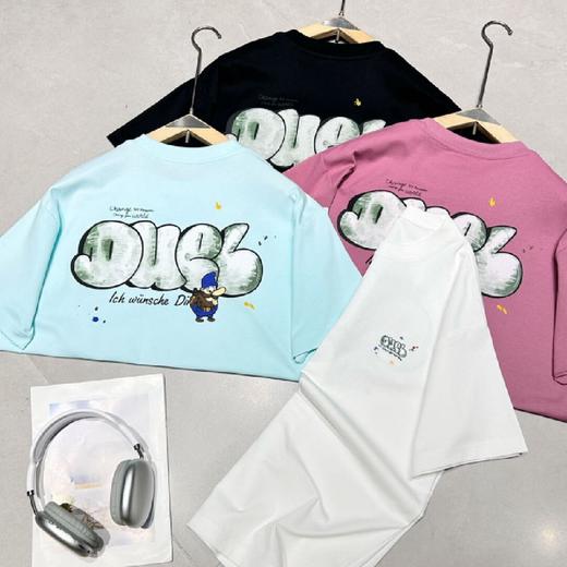 T恤男生圆领短袖宽松落肩卡通涂鸦印花青少年时尚上衣  YLZ-MZ-6612 商品图0