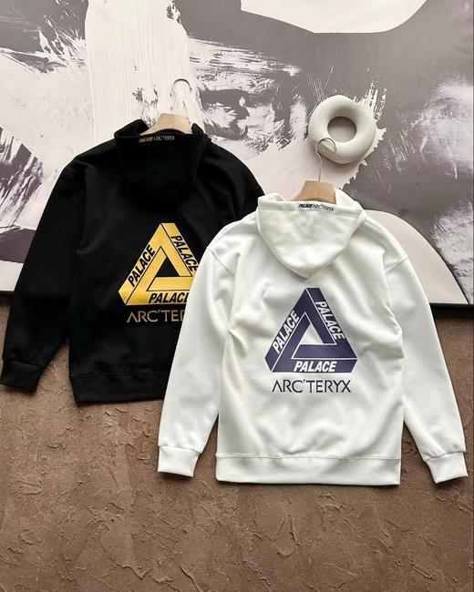 F031453撞色Logo印花秋季情侣款纯色连帽宽松套头卫衣 商品图1