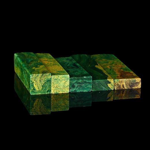 孤品17927翡翠绿孔雀绿石书画落款章硬笔小楷组章5枚-大小不一 商品图4