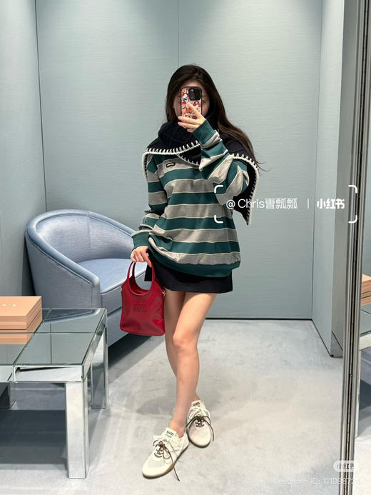 314-9 渠道货 极限特惠miu双层条纹针织运动长袖衫 商品图6