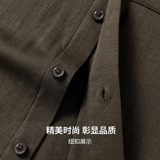 【含棉】圣得西短袖衬衫男款2026新款春季休闲百搭开衫翻领上衣 商品图7