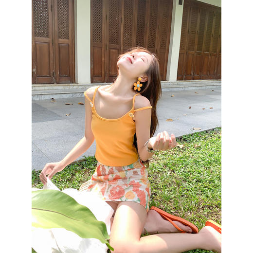 <曾小咸推荐>韩系黄色吊带背心半身裙子 商品图4