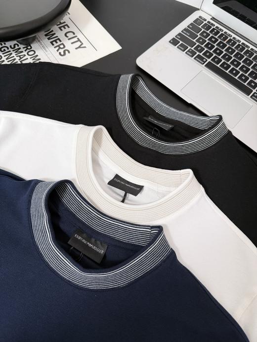 点此购买 阿玛尼EA男士纯色珠地棉短袖T恤 bk 342301 商品图7