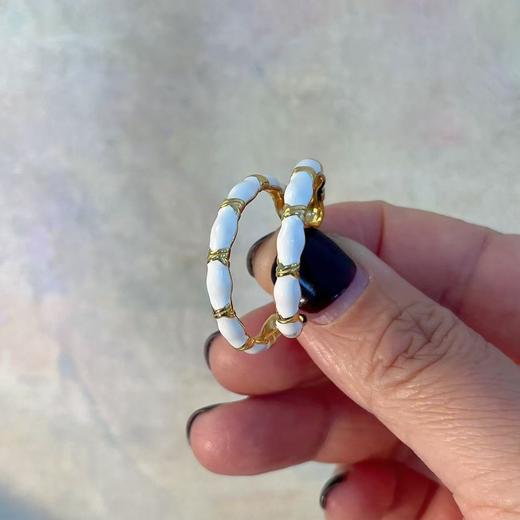 节节高升珐琅版耳圈 （非质量问题不退换）更多美图群内见 详询烧饼 银镀金珠宝 商品图1