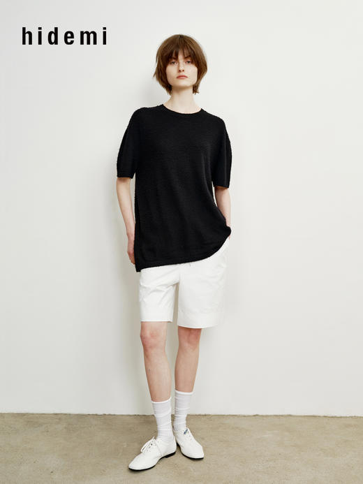 hidemi副线小h 简约休闲全棉抽绳短裤休闲裤 商品图7