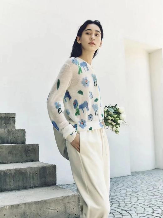 【天丝羊毛花朵开衫】把春日的写意花卉，织进天丝与羊毛的温柔肌理里，上身舒适无负担亲肤细腻WD 商品图2