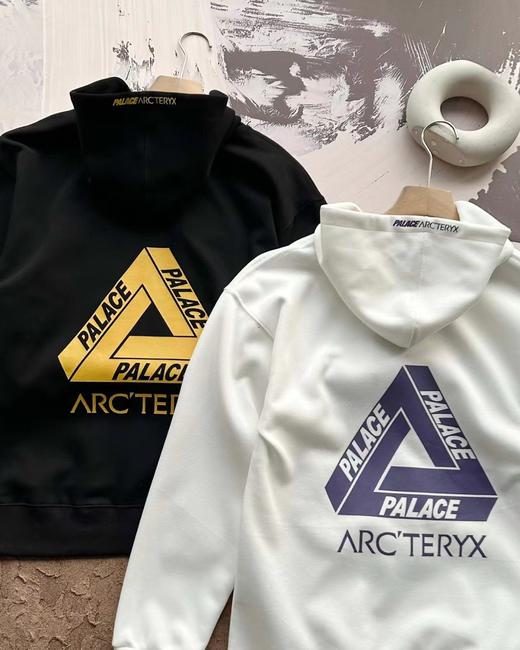 F031453撞色Logo印花秋季情侣款纯色连帽宽松套头卫衣 商品图3