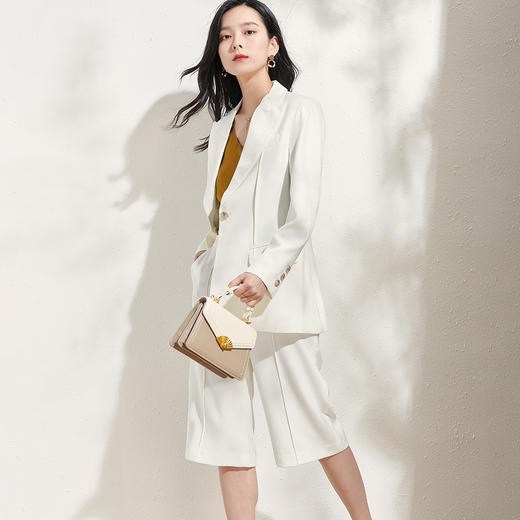 剩L/S/M/XL 芳外春季新品西服五分裤套装通勤百搭减龄显白两件女式套装 商品图4