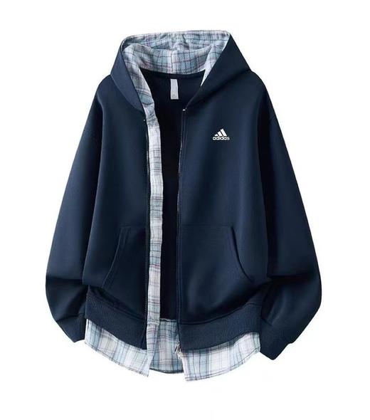 F031437大方随性撞色拼接宽松版型连帽套头开衫卫衣外套 商品图2