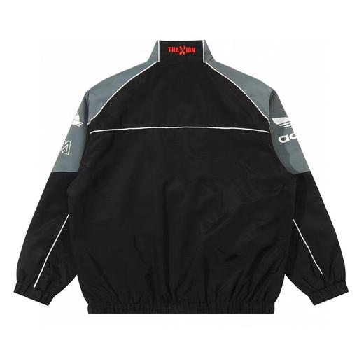 F031409王安宇同款塔丝隆机车风爆款重工刺绣情侣运动休闲夹克外套 商品图7