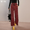 剩 芳外春季新款侧边开衩宽松显腿长阔腿裤潮流条纹休闲裤女0398 商品缩略图0