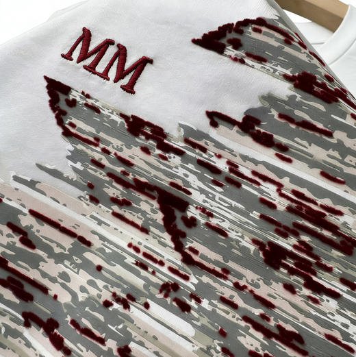 Max Mara圆领几何印花长袖T恤。 自己备注。 圆形图案。  条纹图案及号码颜色。 商品图10