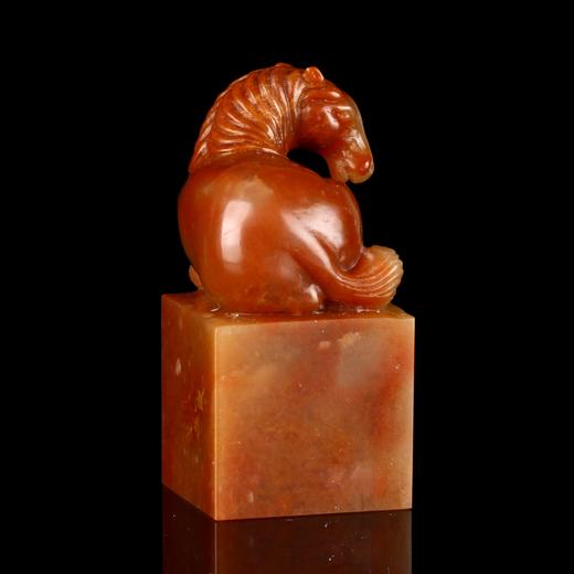 孤品17942老挝石马钮方章马到成功喜庆姓名章特价3.1*3.1*6.6cm 商品图3