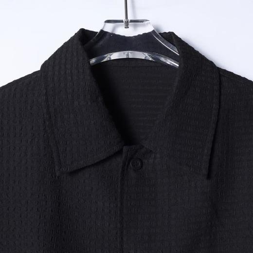 SDSA男装2026新款高贵轻奢韩系纯色提花短袖衬衫百搭时尚宽松衬衣 商品图1