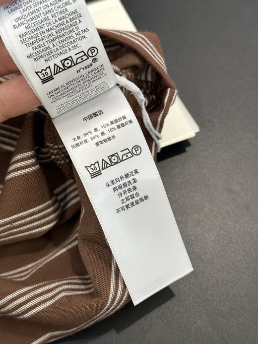 点此购买 缪缪春夏季女士咖色条纹口袋短袖T恤 ye 342339 商品图7