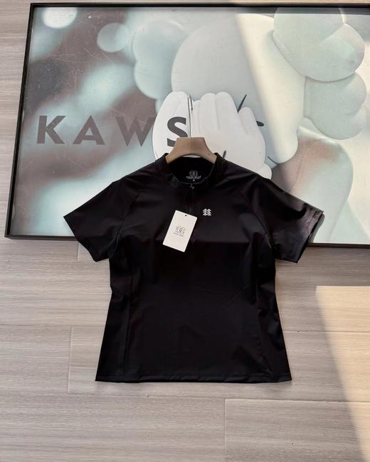 F031458四色女士同款半拉链短袖T恤上衣休闲运动款式半拉链短袖吸湿速干T恤 商品图8