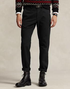 R.L 金标刺绣 黑色斜纹布裤 XXK214