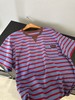 点此购买 缪缪春夏季女士咖色领蓝红条纹口袋短袖T恤 ye 342344 商品缩略图0