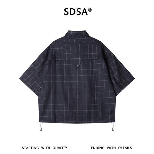 RY95596SDSA男装2026新款高贵轻奢老钱风潮流格子短袖衬衫下摆松紧百搭 商品图5