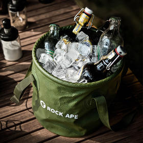【户外折叠水桶】洛克猩球 RockApe 可折叠圆形水桶户外旅行露营便携式水盆野餐储水桶10L 折叠水桶10升