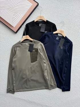 F031498春季新品三色袖标男士休闲长袖T上衣打底衫