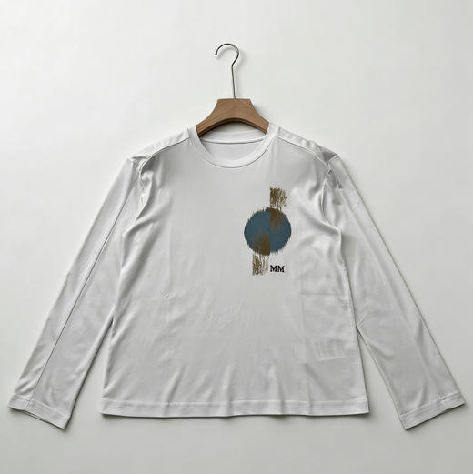 Max Mara圆领几何印花长袖T恤。 自己备注。 圆形图案。  条纹图案及号码颜色。 商品图1