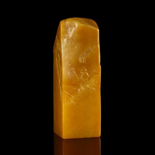 孤品17931老挝田黄博意方章带皮料收藏章落款章2.0*2.0*6.1cm 商品图2