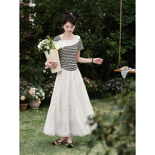 鹿向南「微光絮裙」温柔风杏色蕾丝半身裙女夏季新款巨好看蛋糕裙 商品图4