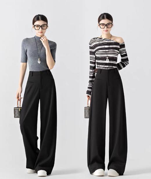 哥弟抗皱高端西装垂坠直流直筒西裤 商品图0