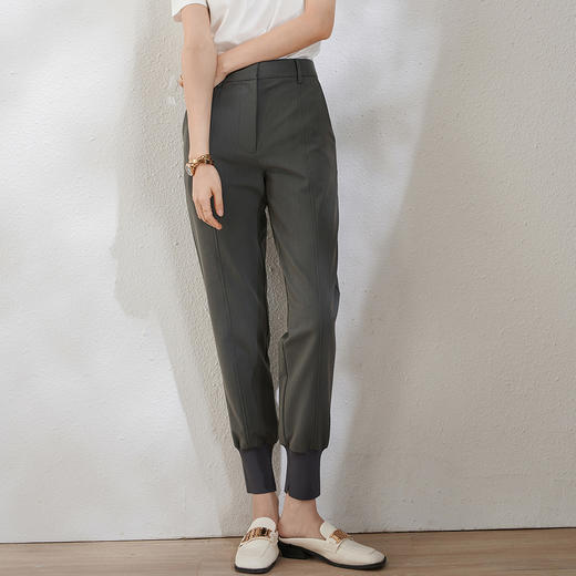 剩S/L/M 芳外春季新款时尚街风哈伦裤束口开叉显瘦百搭弹力休闲裤1517 商品图1