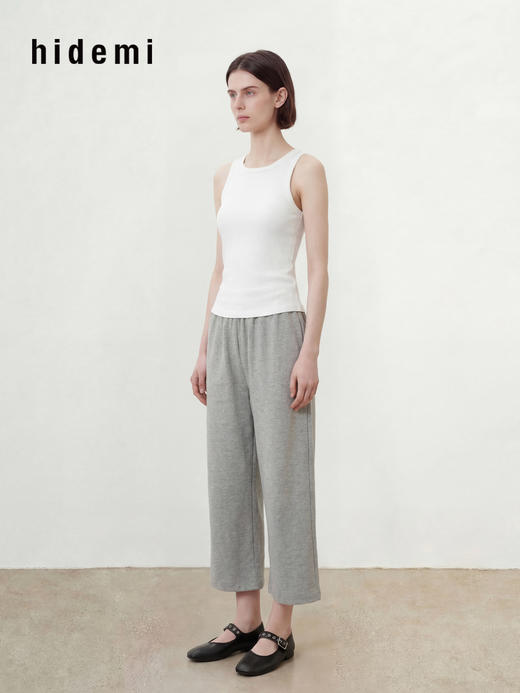hidemi副线小h 简约百搭休闲罗纹无袖背心吊带上衣 商品图3